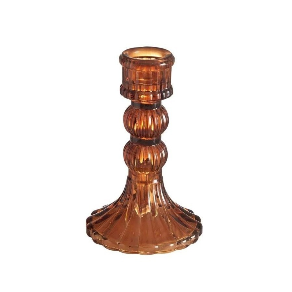 The Pioneer Woman Amber Brown Glass Candle Holder, Large